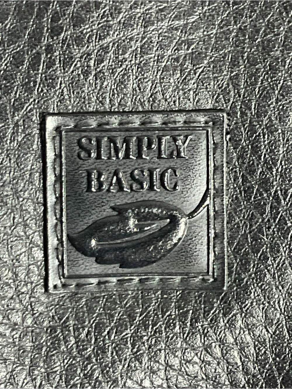 Simply Basic Black Pebbled Faux Leather Tote Bag Shoulder Work Laptop Bag